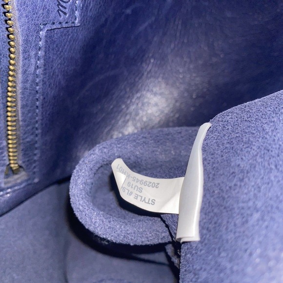 MADEWELL Suede Stripe Transport Tote Midnight Blue Leather Large Shoulder Bag - Picture 15 of 16